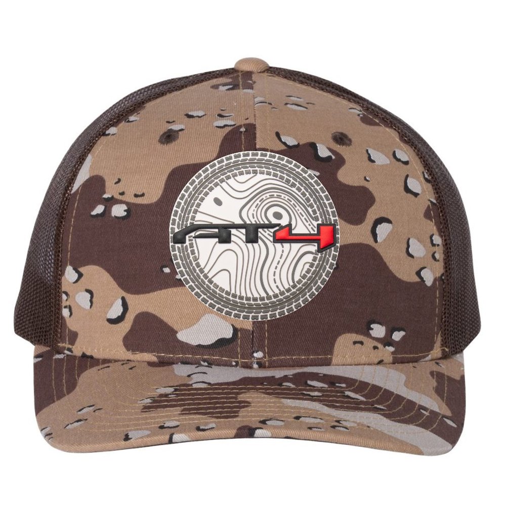 AT4 3D Patterned Snapback Trucker Hat- Desert Camo/ Brown